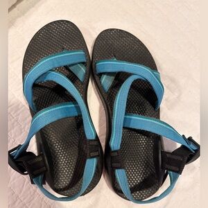 Worn blue womens chaco sandals